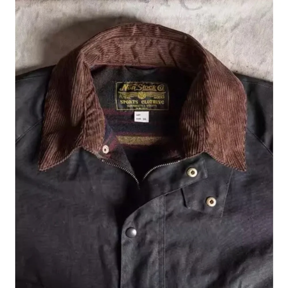 Non Stock Light Waxed Country Jacket Heritage Style Mens 4-Pocket Outerwear Coat